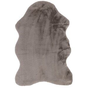 Luxe Home Decor Classic Faux Rabbit Single Rug | 1-Piece | Grey | 2'x3'